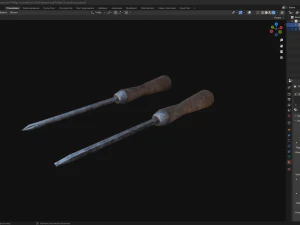 Old Flathead and Phillips Screwdrivers 3D Model