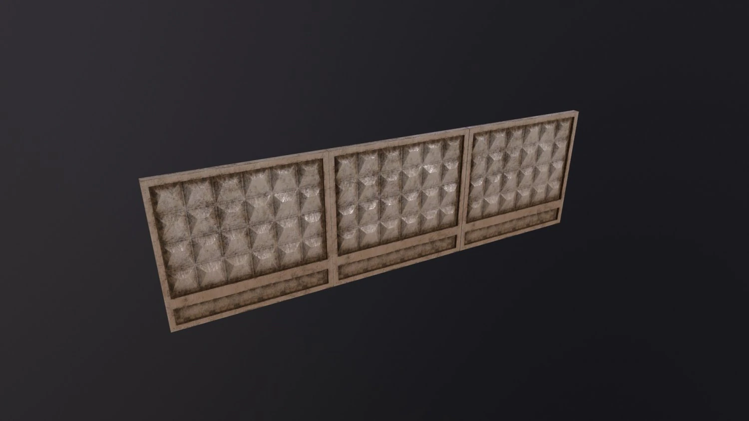 Concrete fence wall 3D Model .c4d .max .obj .3ds .fbx .stl .blend 