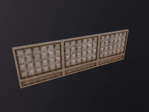Concrete fence wall 3D Model