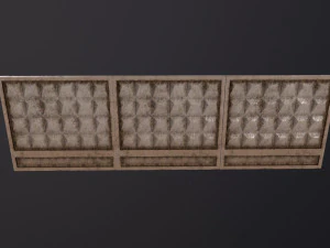 Concrete fence wall 3D Model