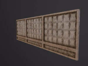 Concrete fence wall 3D Model