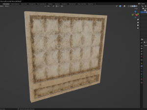Concrete fence wall Modello 3D