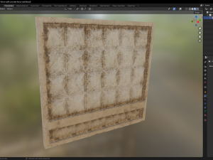 Concrete fence wall Modello 3D