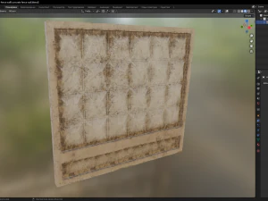 Concrete fence wall 3D Model