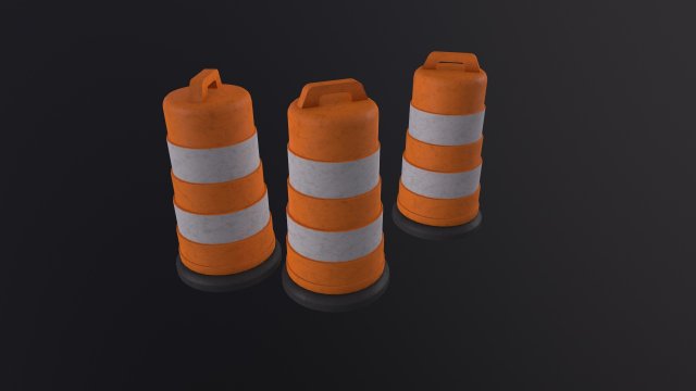Construction Barrel 3D 모델 .c4d .max .obj .3ds .fbx .stl .blend 