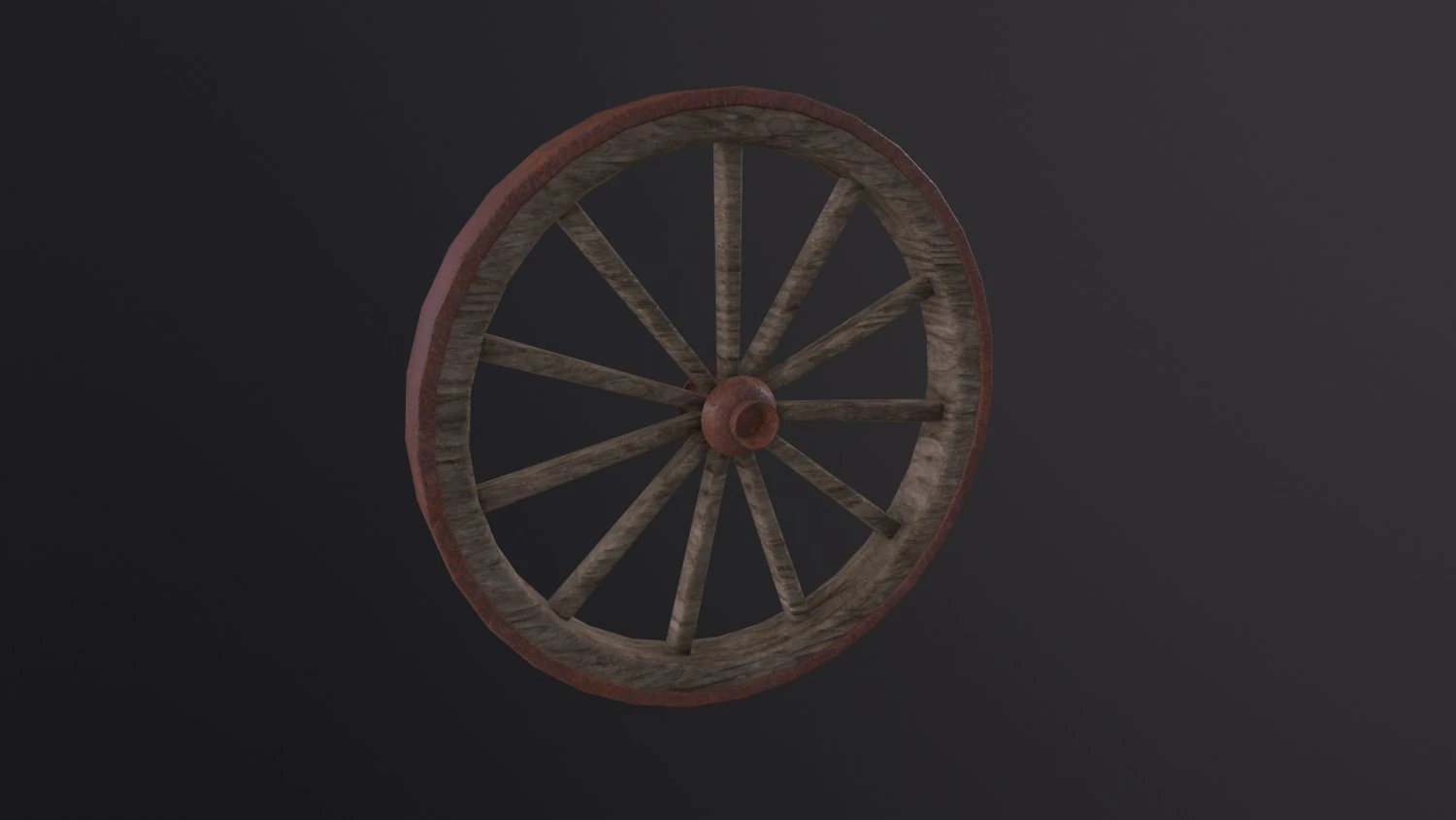 Wagon Wheel 3D Model .c4d .max .obj .3ds .fbx .stl .blend 