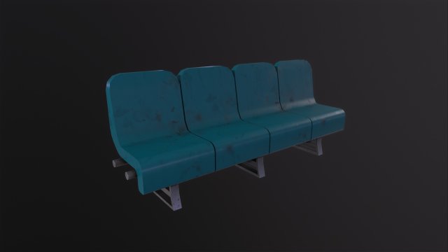 4 Seats Model 3D .c4d .max .obj .3ds .fbx .stl .blend 
