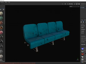 4 asientos Modelo 3D