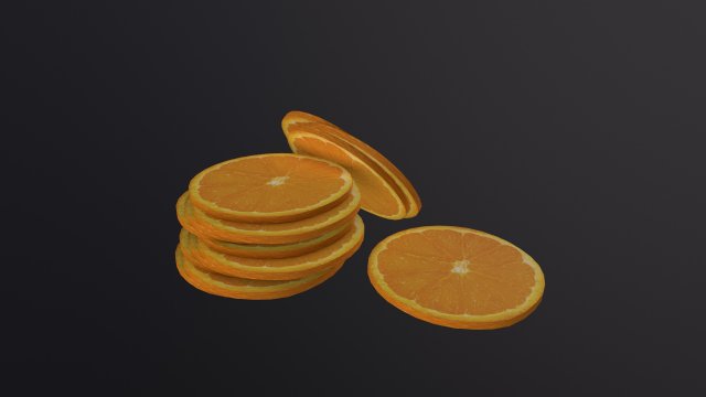Orange slice cirlce 3D Model .c4d .max .obj .3ds .fbx .stl .blend 