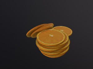 Orange slice cirlce 3D Model