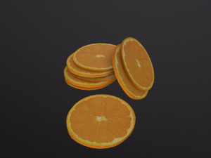 Orange slice cirlce 3D Model