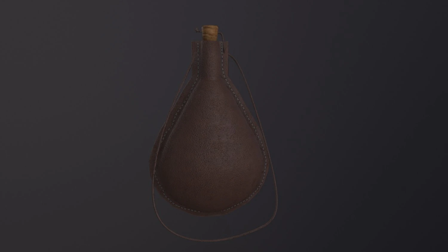 Medieval Leather Water Bottle 3D Model .c4d .max .obj .3ds .fbx .stl .blend 