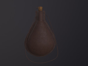 Medieval Leather Water Bottle Modello 3D