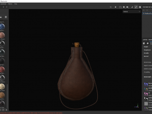 Medieval Leather Water Bottle 3D Model