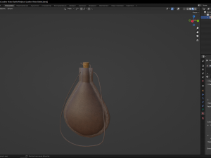 Medieval Leather Water Bottle 3D Model