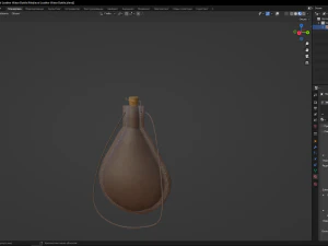 Medieval Leather Water Bottle 3D Model