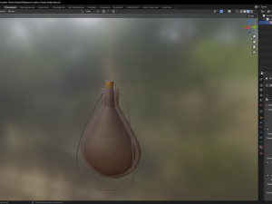 Medieval Leather Water Bottle 3D Model