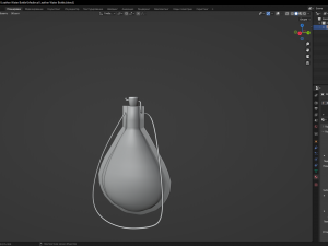 Medieval Leather Water Bottle 3D Model