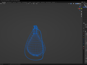 Medieval Leather Water Bottle 3D Model