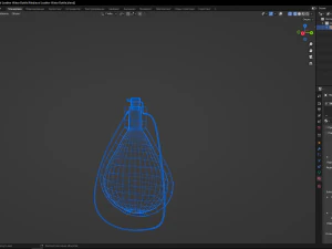 Medieval Leather Water Bottle 3D Model