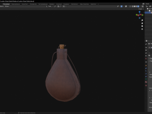 Medieval Leather Water Bottle 3D Model