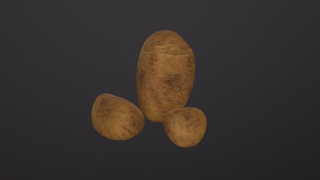 Realistic Potato Modello 3D .c4d .max .obj .3ds .fbx .stl .blend