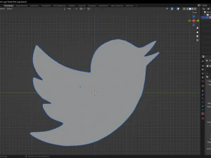 Twitter Bird Logo 3D Model