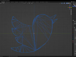 Twitter Bird Logo 3D Model