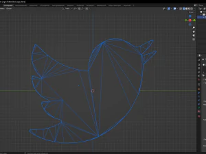 Twitter Bird Logo 3D Model