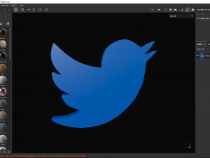Twitter Bird Logo 3D Model