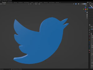 Twitter Bird Logo 3D Model