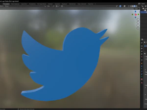 Twitter Bird Logo 3D Model