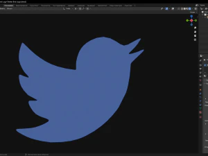 Twitter Bird Logo 3D Model