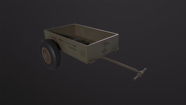 Military Hand Cart Modèle 3D .c4d .max .obj .3ds .fbx .stl .blend 