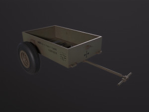 Military Hand Cart 3D Model
