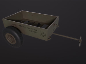 Military Hand Cart Modèle 3D