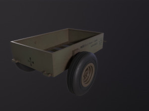 Military Hand Cart Modèle 3D