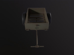 Military Hand Cart Modèle 3D