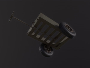 Military Hand Cart Modèle 3D