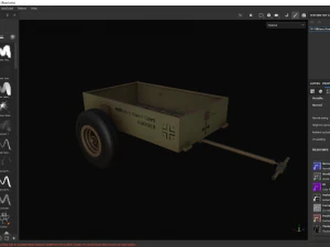 Military Hand Cart 3D Model