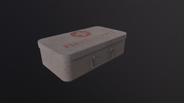 Vintage First Aid Kit 3D Модель .c4d .max .obj .3ds .fbx .stl .blend 
