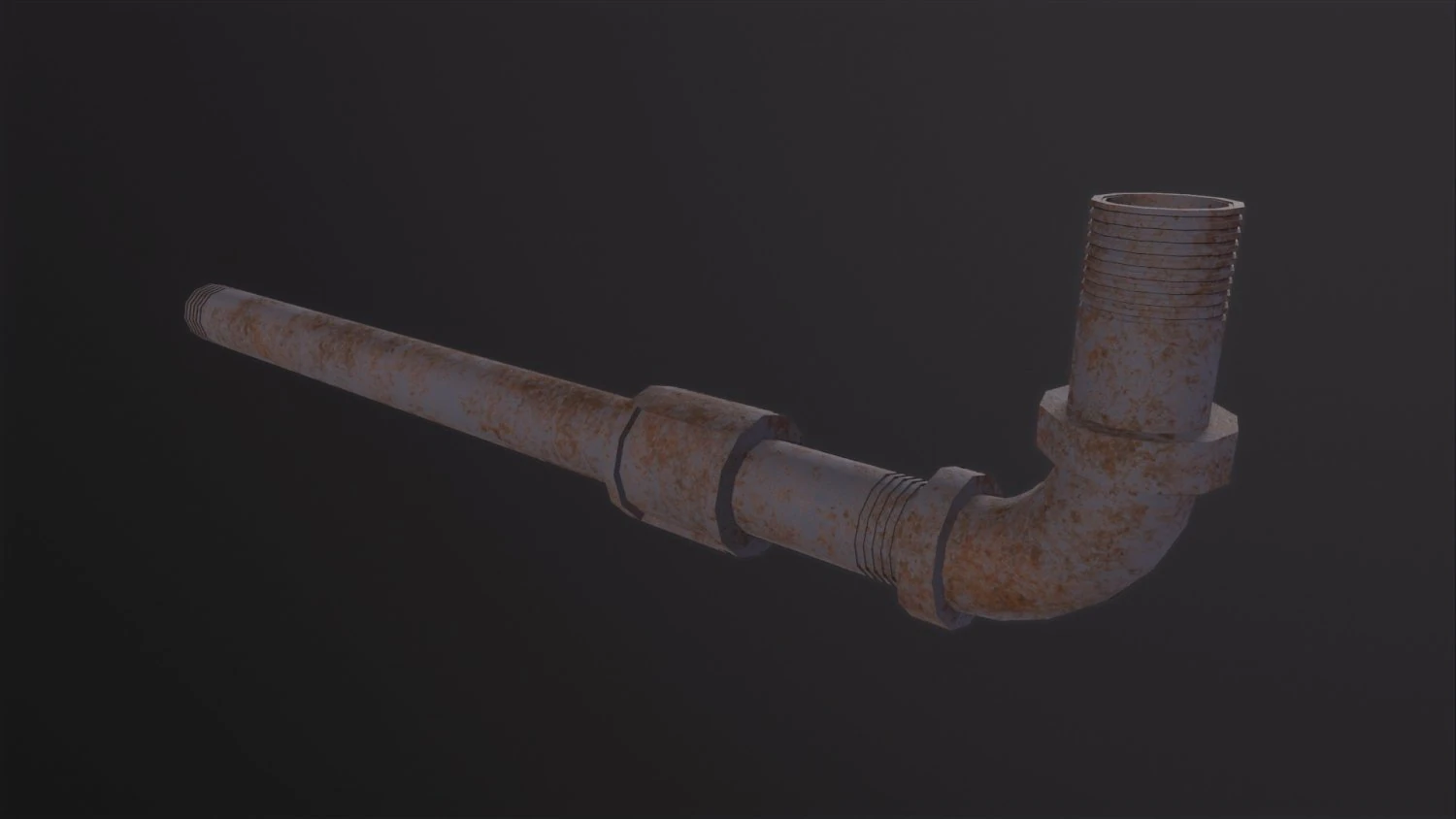 Metal Pipe Weapon 3D Model .c4d .max .obj .3ds .fbx .stl .blend 