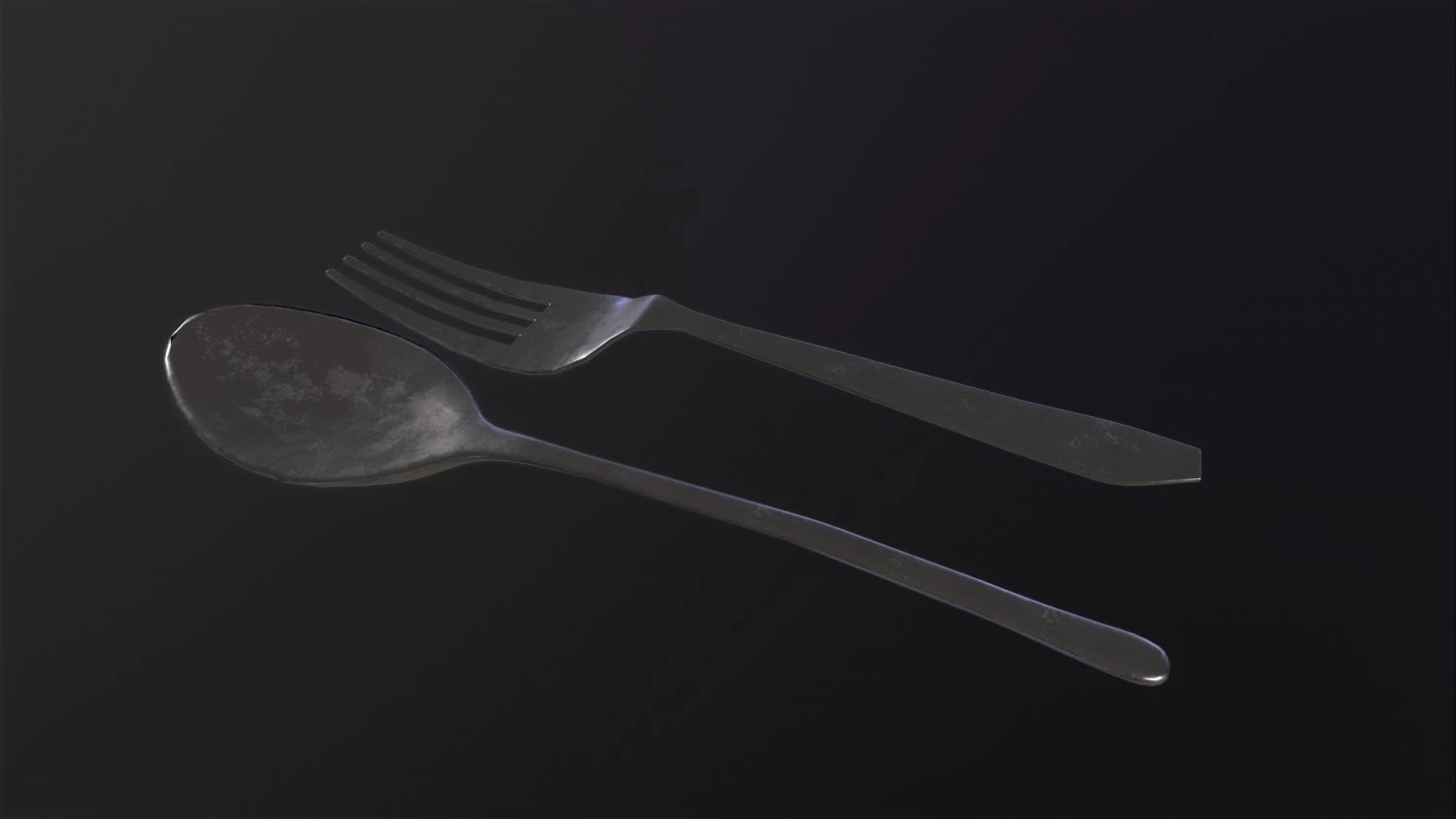 A spoon and a fork 3D Model .c4d .max .obj .3ds .fbx .stl .blend 