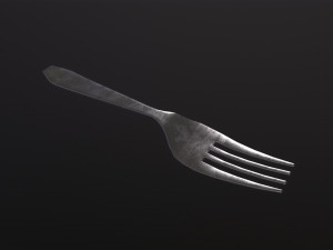 A spoon and a fork 3D Model