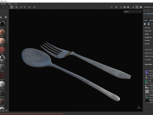 A spoon and a fork 3D Model