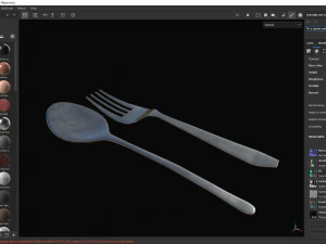 A spoon and a fork 3D Model