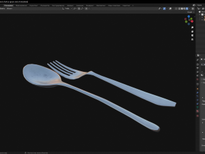 A spoon and a fork 3D Model