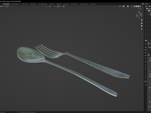 A spoon and a fork 3D Model