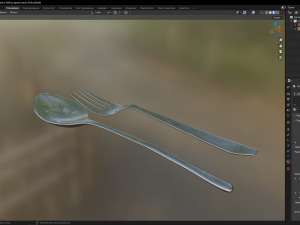 A spoon and a fork 3D Model