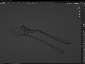 A spoon and a fork 3D Model